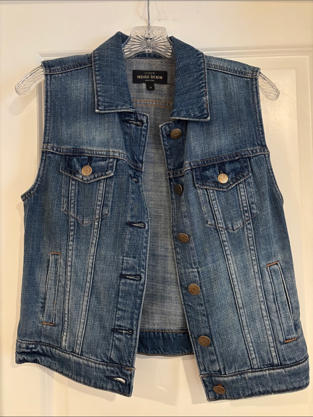 J. Crew Indigo Denim Sleeveless Jean Vest - Blue
